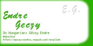 endre geczy business card
