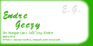 endre geczy business card